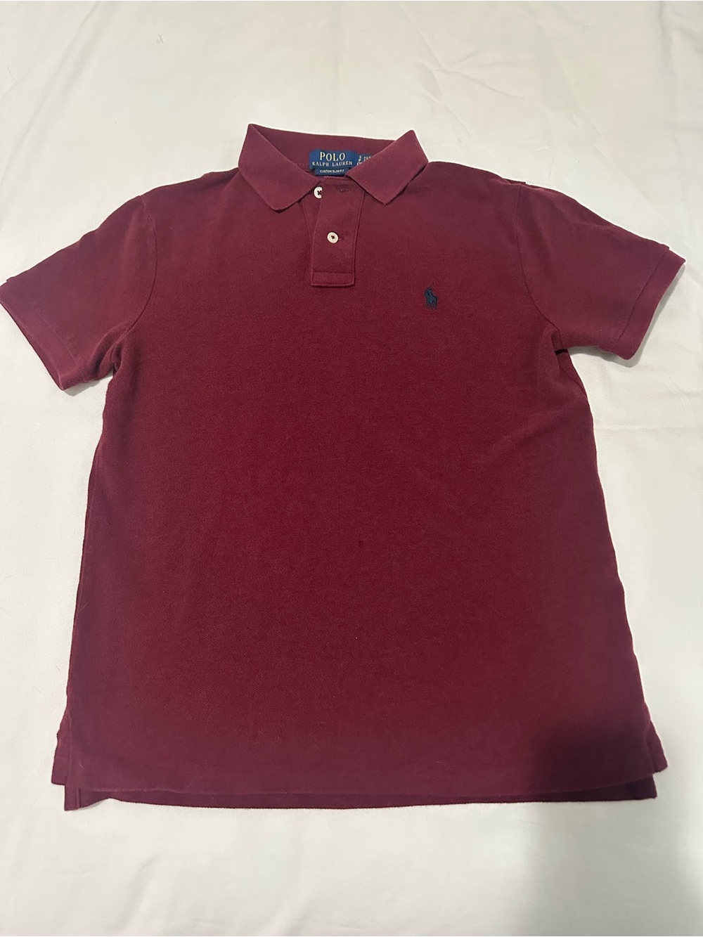 Polo Ralph Lauren Men's Burgundy Polo Shirt Custom Slim Fit
